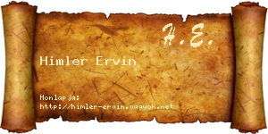 Himler Ervin névjegykártya